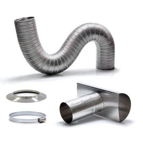 Kit Chaminé em Alumínio com Flexível Corrugado de 3,0mx150mm