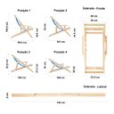 Ver imagem 4 de Espreguiçadeira Dobrável para Piscina ou Varanda - Madeira Maciça, com Braço, Natural