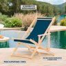 Espreguiçadeira Dobrável para Piscina ou Varanda - Madeira Maciça, com Braço, Natural - 3