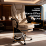 Kit 2 Cadeiras Presidente Ergonômica Apoio para Pés - Bege - 9