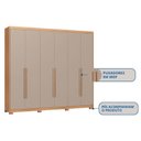 Ver imagem 5 de Guarda-Roupa 6 Portas 6 Gavetas Brescia Bege/Cedro/Duna