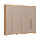 Ver imagem 3 de Guarda-Roupa 6 Portas 6 Gavetas Brescia Bege/Cedro/Duna