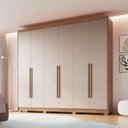 Ver imagem 1 de Guarda-Roupa 6 Portas 6 Gavetas Brescia Bege/Cedro/Duna