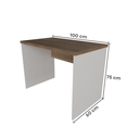 Ver imagem 3 de Escrivaninha Mesa Escritório 100CMX60CM 100cm Branco e Carvalho Mel Bege