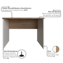 Ver imagem 6 de Escrivaninha Mesa Escritório 100CMX60CM 100cm Branco e Carvalho Mel Bege