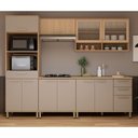 Ver imagem 1 de Cozinha Compacta 100 Mdf 5 Peças com Tampo e Espaço Forno e Micro-ondas 270cm Duna Luciane Móveis