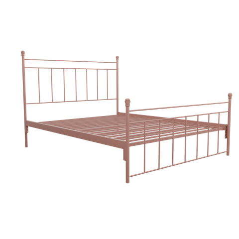 Cama de Ferro Romana - Queen Size Icamas Rosa Bebê