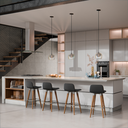 Ver imagem 1 de 4 Meia Banquetas Línea P/ Cozinha Modernas Unidecor Preto