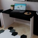 Ver imagem 1 de Escrivaninha Mesa Escritório 110CMX60CM 110cm Branco e Preto