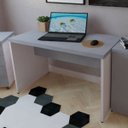 Ver imagem 1 de Escrivaninha Mesa Escritório 110CMX60CM 110cm Branco e Cinza Cristal