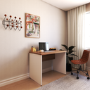 Ver imagem 5 de Escrivaninha Mesa Escritório 110cmx60cm 110cm Branco E Carvalho Mel