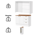 Ver imagem 5 de Bancada e Balcao Gourmet 146cm Ce817 Americana Branco Nature Henn