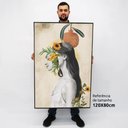 Ver imagem 2 de Quadro Decorativo em Canvas Abstrato Face Flowers TACOLADO PAPEL DE PAREDE Moldura Flutuante 4,5cm F