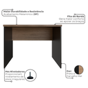 Ver imagem 6 de Escrivaninha Mesa Escritório 110CMX60CM 110cm Preto e Carvalho Mel Bege