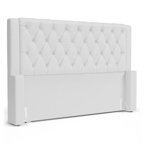 Cabeceira Atena para Cama Box King Size 195cm Capitonê com Frame Sintético Branco - Abmaza