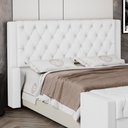 Ver imagem 2 de Cabeceira Atena para Cama Box King Size 195cm Capitonê com Frame Sintético Branco - Abmaza