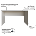 Ver mais imagens de Escrivaninha Mesa Escritório 130CMX60CM 130cm Branco