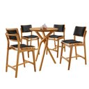 Ver imagem 2 de Conjunto Mesa Bistrô Ballare Tampo 60cm Redondo e 4 Banquetas Eva Moderna Mobília
