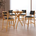 Ver imagem 1 de Conjunto Mesa Bistrô Ballare Tampo 60cm Redondo e 4 Banquetas Eva Moderna Mobília