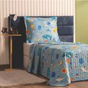 Ver imagem 1 de Colcha Quarto Menino Foguete Matelada - Azul