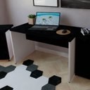Ver imagem 1 de Escrivaninha Mesa Escritório 130CMX60CM 130cm Branco e Preto