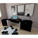 Ver imagem 4 de Escrivaninha Mesa Escritório 130CMX60CM 130cm Branco e Preto