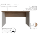 Ver imagem 4 de Escrivaninha Mesa Escritório 130CMX60CM 130cm Branco e Carvalho Mel Bege
