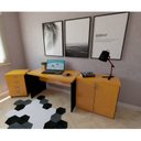 Ver imagem 4 de Mesa para Escritório 130cmx60cm 130cm Preto E Amarela