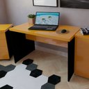 Ver imagem 1 de Mesa para Escritório 130cmx60cm 130cm Preto E Amarela