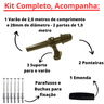 Kit Varão Para Cortina Alumínio 2,00m X 28mm Emenda Cores:Ouro Velho - 2