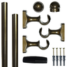 Kit Varão Para Cortina Alumínio 2,00m X 28mm Emenda Cores:Ouro Velho - 1