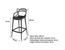 Ver imagem 3 de Kit Mesa Tolix Bistrô Bar com 2 Banquetas Allegra Altas - Preto