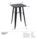 Ver imagem 6 de Kit Mesa Tolix Bistrô Bar com 2 Banquetas Allegra Altas - Preto