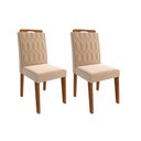 Ver imagem 1 de Kit 2 Cadeiras Sala Jantar Paola Wood 2 Un Savana-nature-madeirado/suede Nude Bege - Cimol