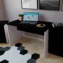 Ver imagem 1 de Escrivaninha Mesa Escritório 140CMX60CM 140cm Branco e Preto