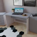 Ver imagem 1 de Escrivaninha Mesa Escritório 140CMX60CM 140cm Branco e Cinza Cristal