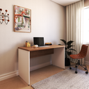 Ver imagem 1 de Escrivaninha Mesa Escritório 140cmx60cm 140cm Branco E Carvalho Mel