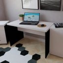 Ver imagem 1 de Escrivaninha Mesa Escritório 140CMX60CM 140cm Preto e Branco