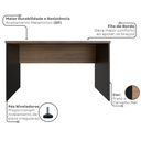 Ver imagem 4 de Escrivaninha Mesa Escritório 140cmx60cm 140cm Preto E Carvalho Mel