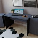 Ver imagem 1 de Mesa para Escritório 140cmx60cm 140cm Preto E Azul