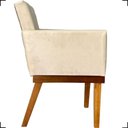 Ver imagem 3 de Poltrona Decorativa para Sala Recepção Consultório Escritório Base em Madeira Divine Suede