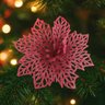 Kit C/6 Flor Vermelho Enfeite Árvore de Natal Decoração Natalina Luxo - 8