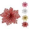 Kit C/6 Flor Vermelho Enfeite Árvore de Natal Decoração Natalina Luxo - 1