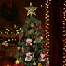 Kit C/6 Flor Vermelho Enfeite Árvore de Natal Decoração Natalina Luxo - 9