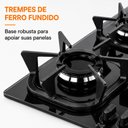Ver imagem 6 de Cooktop 5 Bocas Mega Chama 3,1KW com Trempes Ferro Fundido e Vidro Temperado Clarice