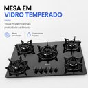Ver imagem 5 de Cooktop 5 Bocas Mega Chama 3,1KW com Trempes Ferro Fundido e Vidro Temperado Clarice