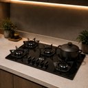 Ver imagem 2 de Cooktop 5 Bocas Mega Chama 3,1KW com Trempes Ferro Fundido e Vidro Temperado Clarice