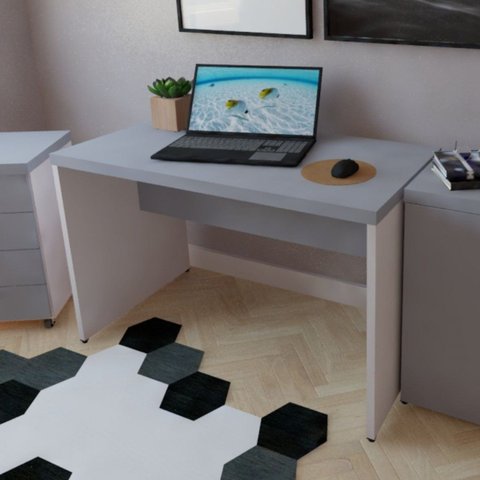 Escrivaninha Mesa Escritório 150CMX60CM 150cm Branco e Cinza Cristal