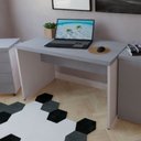 Ver imagem 1 de Escrivaninha Mesa Escritório 150CMX60CM 150cm Branco e Cinza Cristal