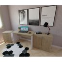 Ver imagem 4 de Escrivaninha Mesa Escritório 150CMX60CM 150cm Branco e Carvalho Mel Bege